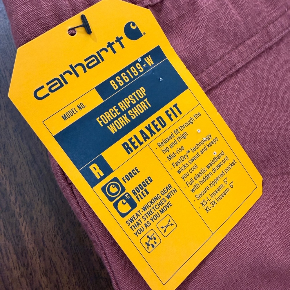 NEW Carhartt Force Ripstop Work Short Womens XL/16-18 Pink Relaxed Fit BS6199-W - Picture 5 of 14